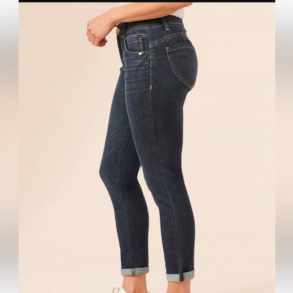 "Ab"solution® Ankle Skimmer Indigo Denim Skinny Jeans, size 10 - Picture 2 of 7